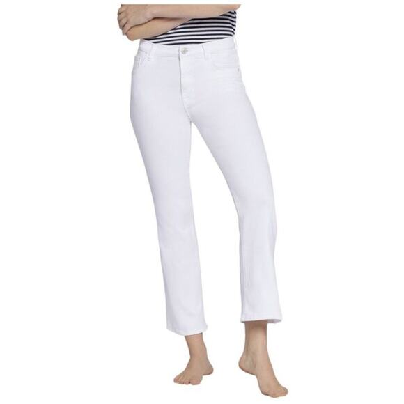 Current/Elliott Jeans Size 26 NWT Boulevard Crop Boot Optic White Stretch Denim - Picture 1 of 16